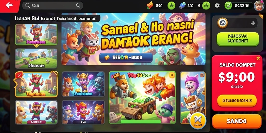 Tampilan antarmuka pengguna 9ZKGAMES yang menarik.
